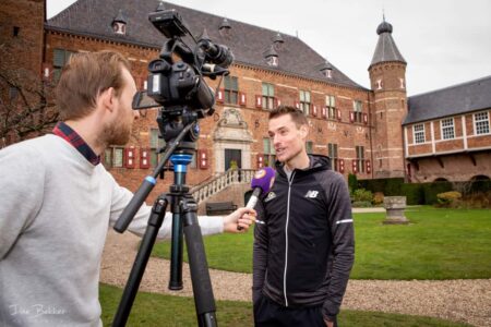 foto van interview met een van de favorieten van de montferlandrun
